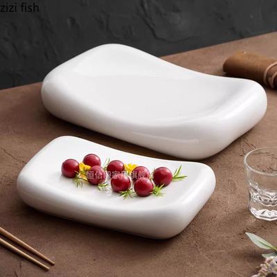 Assiette à dîner créative en céramique en forme d'oreiller, assiette isolante pour restaurant, dessert, sushi, assiette à saumon, vaisselle spécialisée