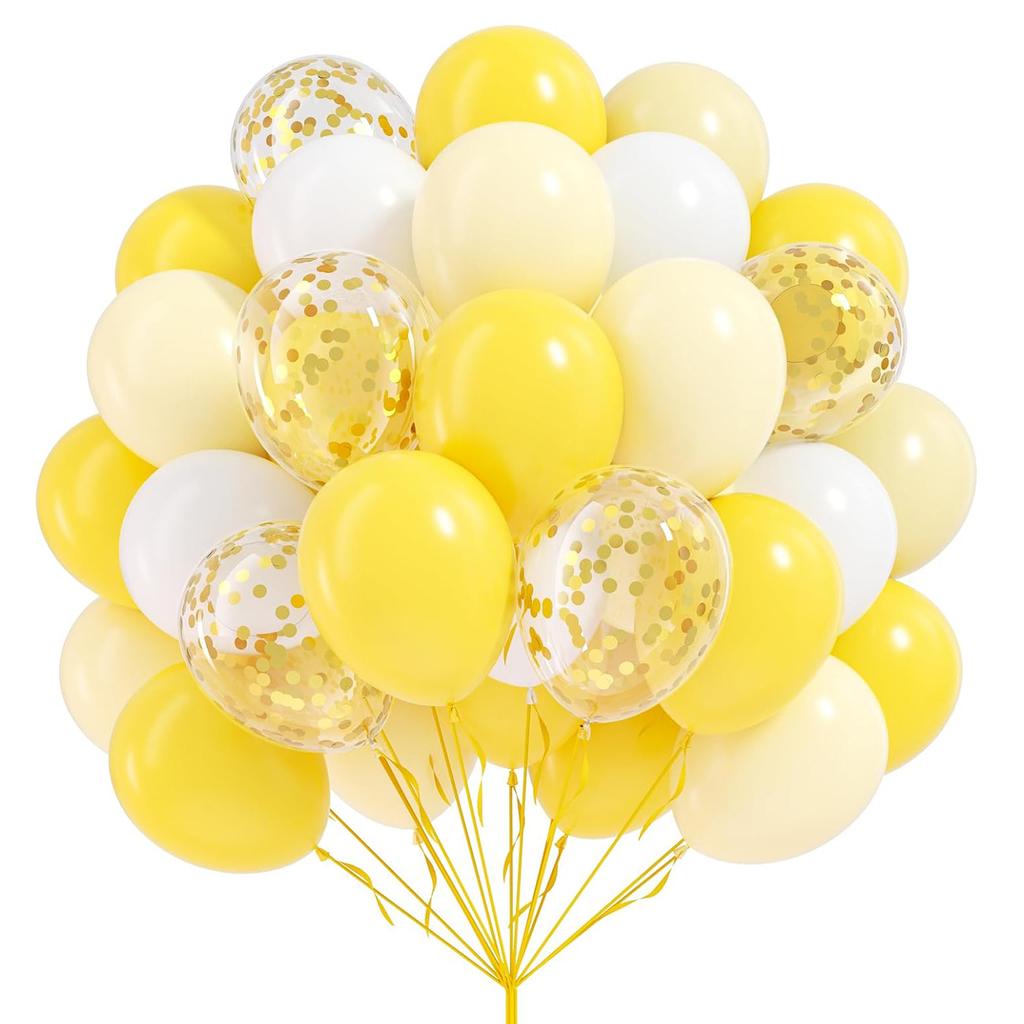 12inch 60pcs multi-color latex balloon set with confetti, suitable for weddings, birthdays, pop parties, bridal showers