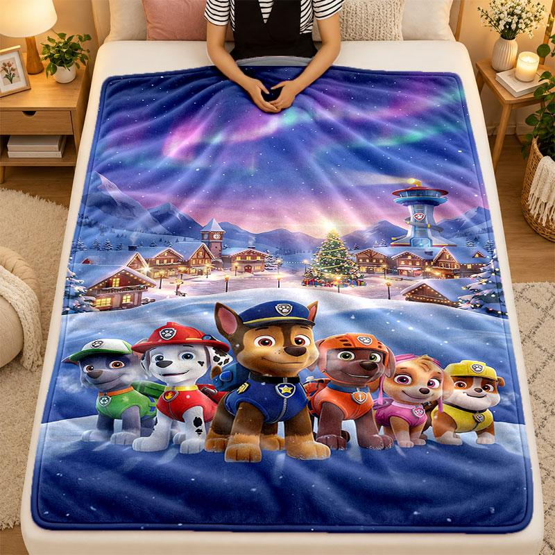 Flannel BlanketPaw Patrol Warm Soft Throw Blanket for Indoor Sofa Bed Living Room Use
