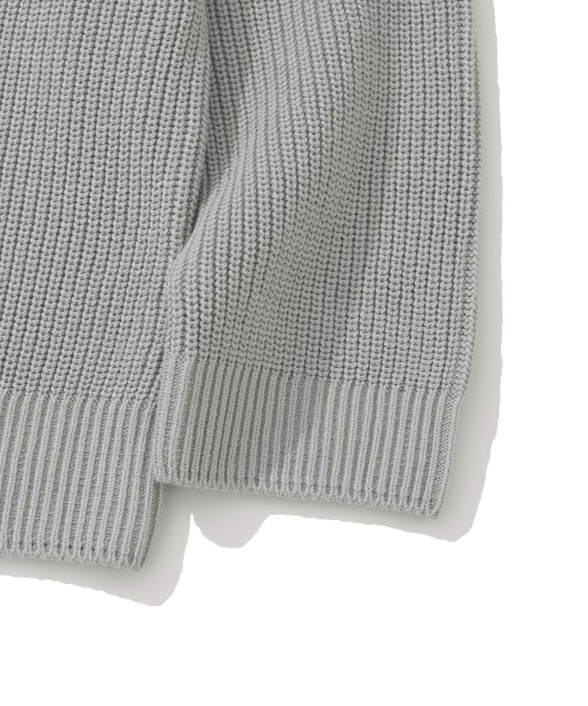 KNITTED [Nitied X Fashion Planet] Cotton Waffle Round Knit Grey