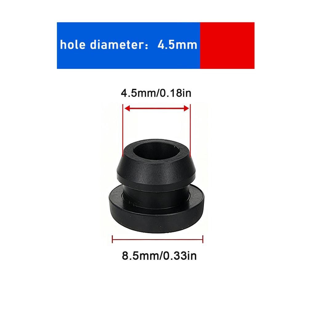 5 Stück 2,5-15mm Schwarz Konisch Aufschnappbar Silikonkautschuk T-Typ Stopfen Blindkappen Rohreinsätze Stopfen Beweis Hohe Temperatur