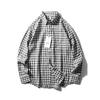 American Retro Lyocell Tencel Black and White Gingham Shirt Men Long Sleeves Spring and Autumn Export Men's Casual Shirt