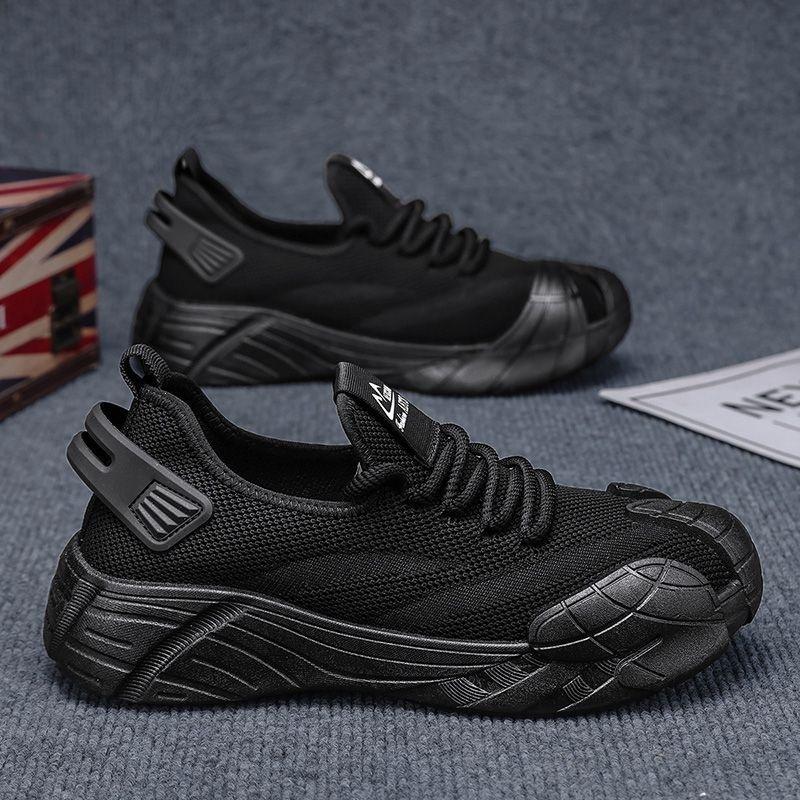 Summer new men s flyknit board shoes, breathable sneakers, men s student trendy versatile non-slip 39