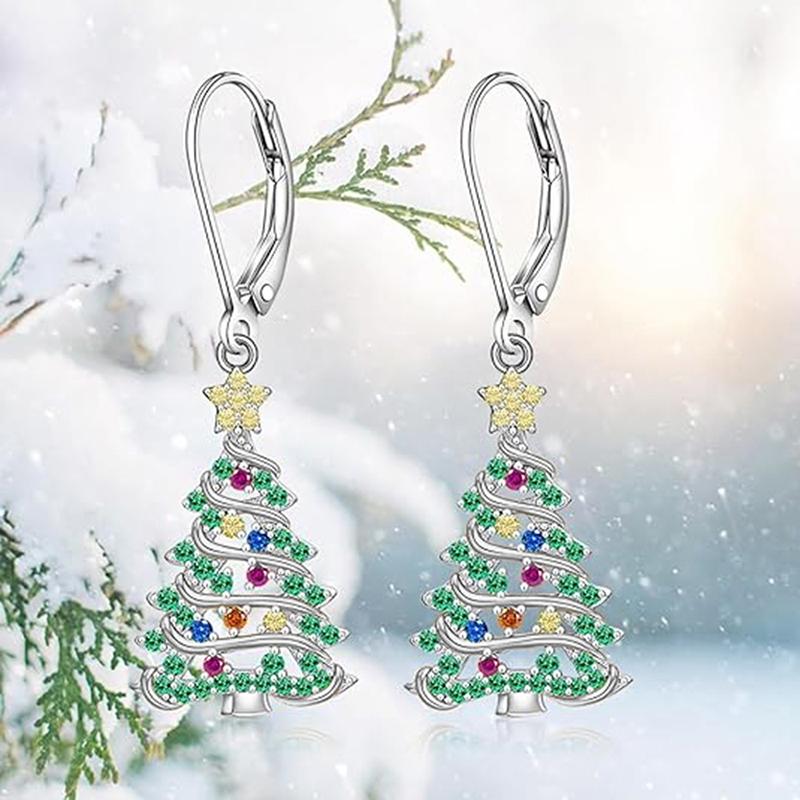 

Серьги-подвески Huitan Bling Christmas Tree Design для женщин, новые дизайнерские серьги на Новый год, модные ювелирные изделия на годовщину