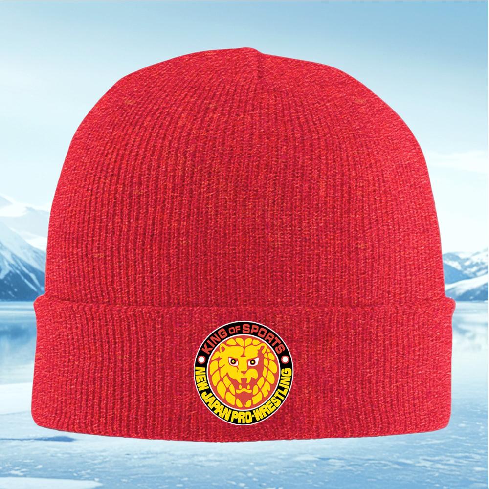 Lion head Japan wrestling sports king logo Men Women Unisex Knitted Hat Beanie Pullover Cap Winter Thermal Warm Christmas Outdoo