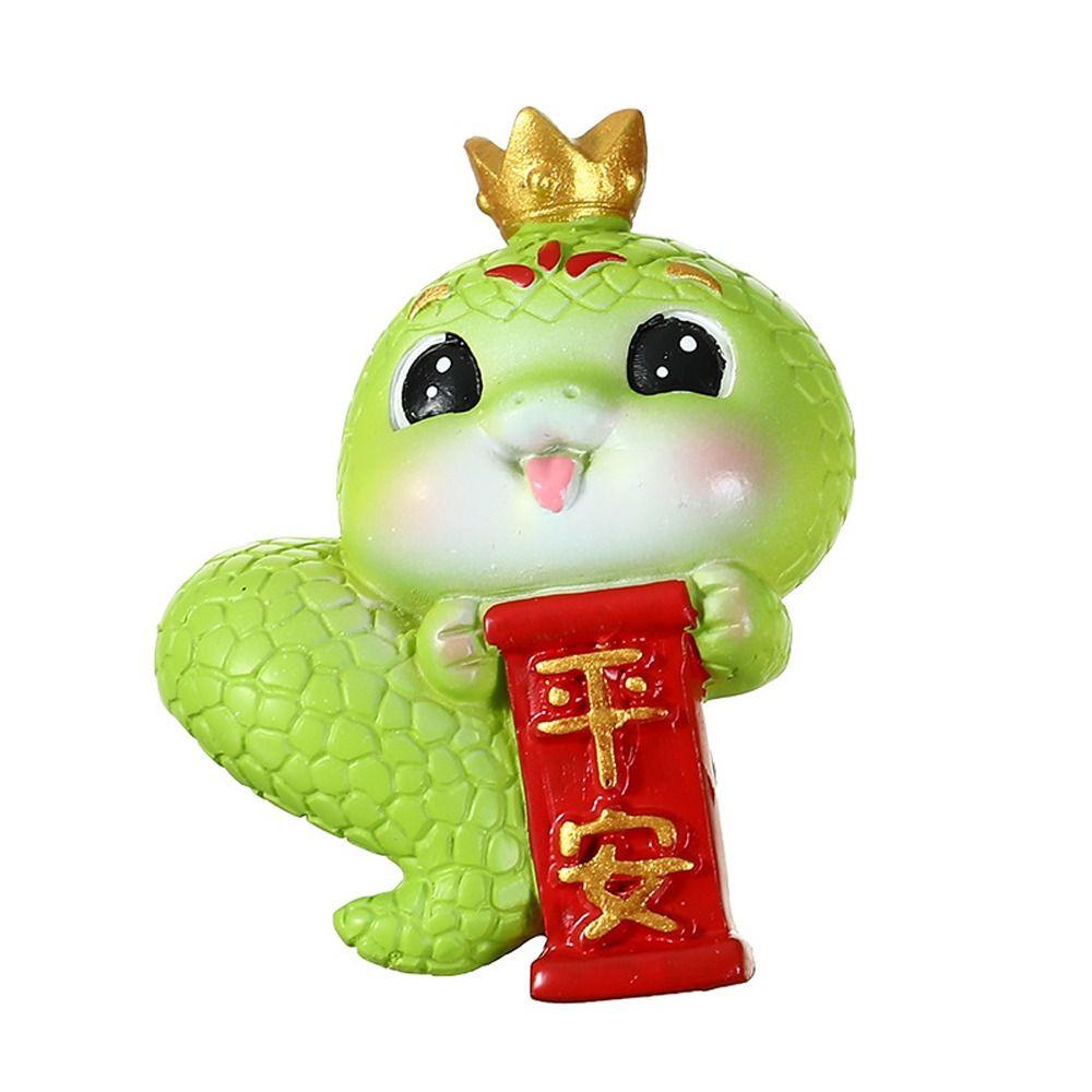 Cute Small Snake Baby Figurine Resin Crafts Mini Snake Ornament  Spring Festival