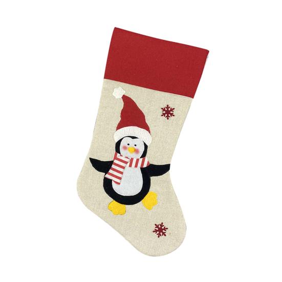 Snowman Deer Penguin Santa Claus Christmas Tree Stocking Gift Bag Xmas Decor