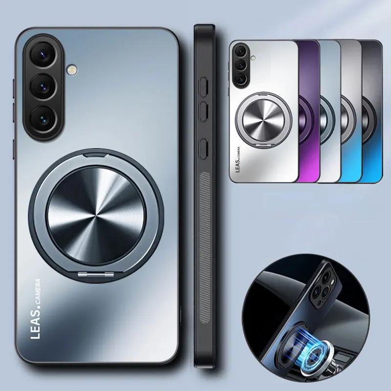 Magnetic Case for Samsung A54 A34 A24 A14 Matte Shockproof 360° Rotating Ring Holder Cover for Samsung A55 A35 A25 A15 A05S A56