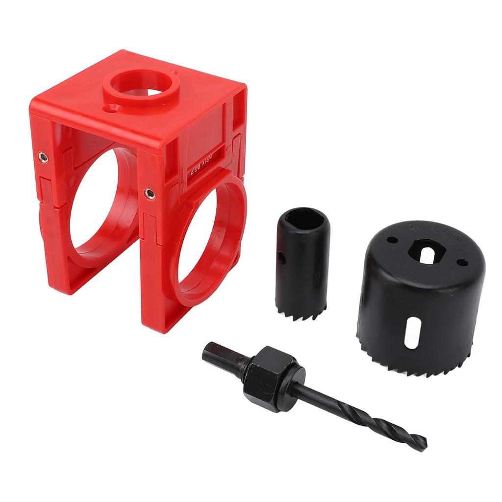 Lock Installation Kit with Guide Template Carbon Steel Plastic Door Hole Saw Kit for Wooden Doors