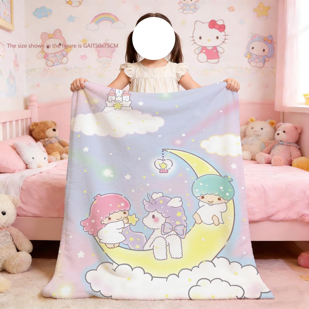 

Cute Little T-Twin S-Stars Blanket For Soft Throw Blanket for Picnic Bed Sofa Home Bedroom Cozy Warm Comfortable 75x90cm