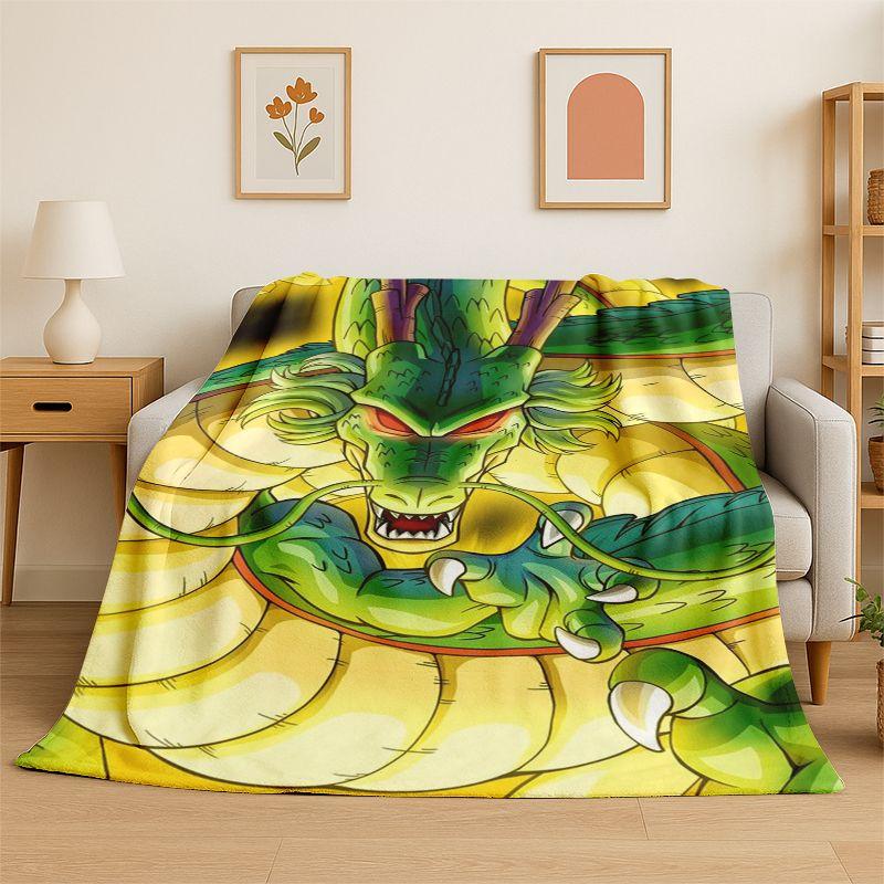 Cartoon D-Dragon Ball Anime Game Flannel Blanket Soft Warm Throw Blanket for Bedroom Living Room Bed Travel Camping Picnic Kid