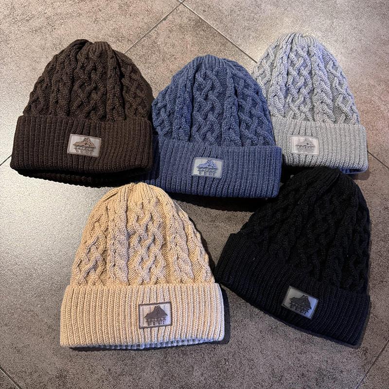 Acrylic Knit Hat For Men Winter Warmth Windproof Ears Protection Casual Style