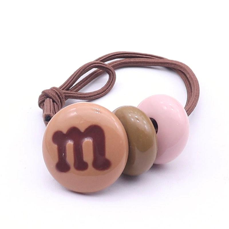 

Creative m bean candy color ponytail rubber band hair rope ins simple Internet celebrity hair band headrope leather case hair accessories wholesale