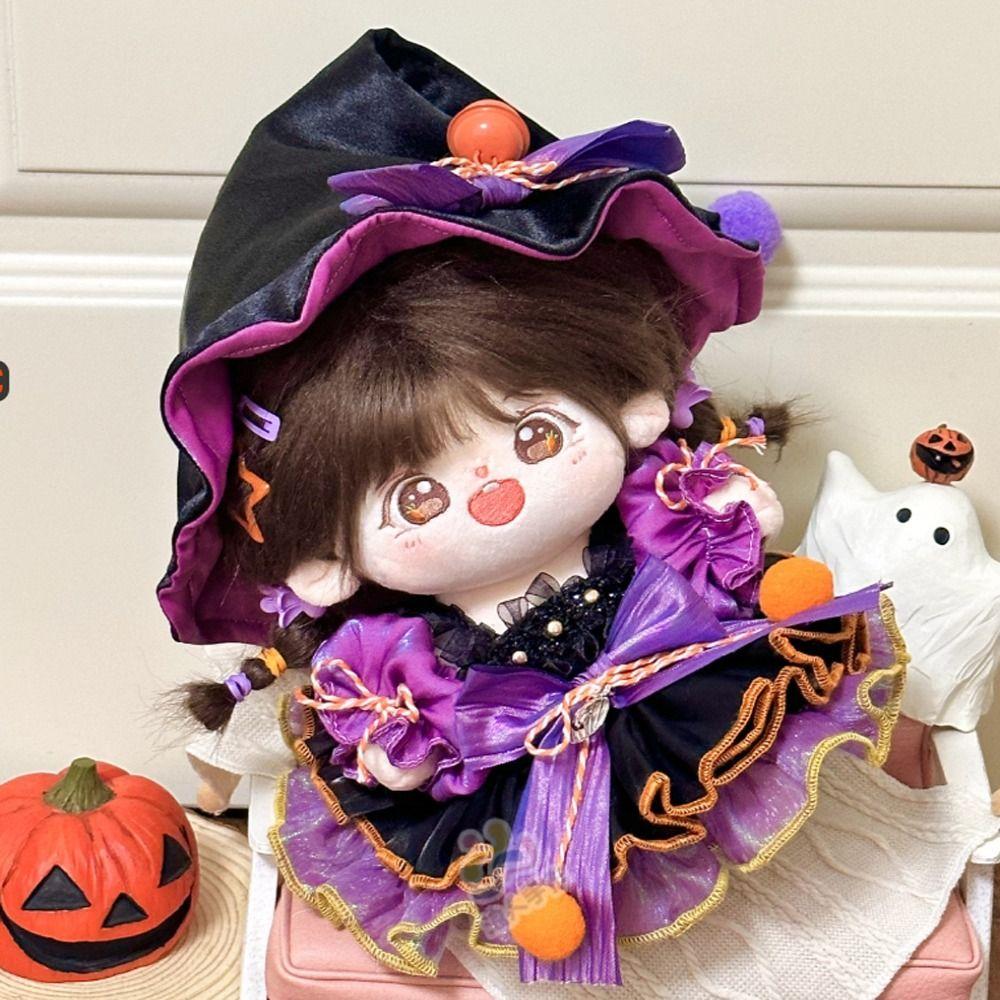 Bow Cotton Doll Witch Clothes Set Dress Up Plush Dolls Clothes  20cm Cotton Doll