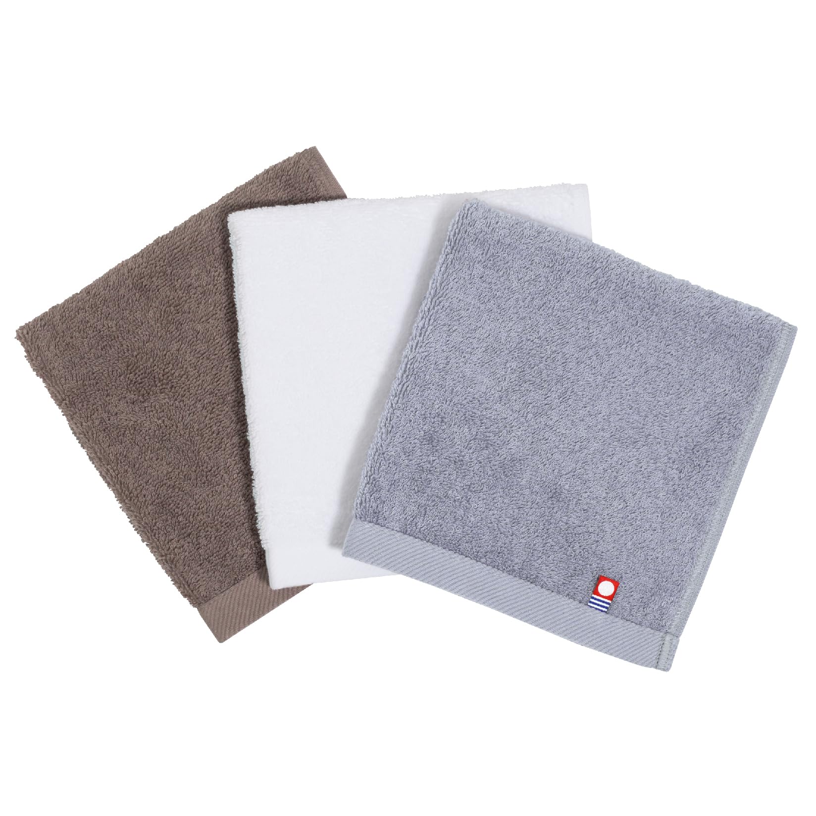 

Imabari Hand Set of Towel Sweat Brown Towels, 3, Large, Washcloths, Handkerchiefs, Towels, 33x35cm, White, Gray,