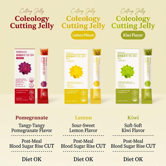 FOODOLOGY Coleology Cutting Jelly Pomegranate, Kiwi, Lemon 10 Sticks (10 Options)