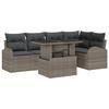 Ensemble de canapé de jardin de 6 pièces avec coussins en rotin poly gris, Canapé de jardin 2 places avec rangement et 3357382