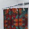 Abstract Geometric Shower Curtain Waterproof Fabric With Red, Blue, Orange, And Green Design For Bathroom Decorations In Various