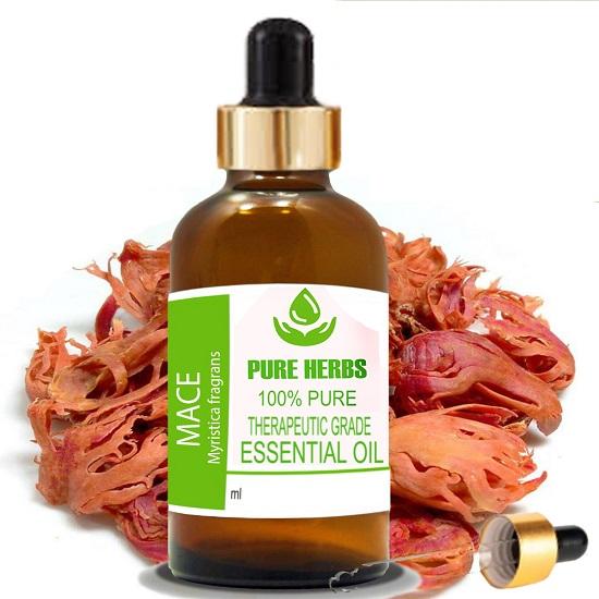 

Pure Herbs Mace (Myristica fragrans) Pure & Natural Therapeutic Grade Essential Oil Glass 5 ml