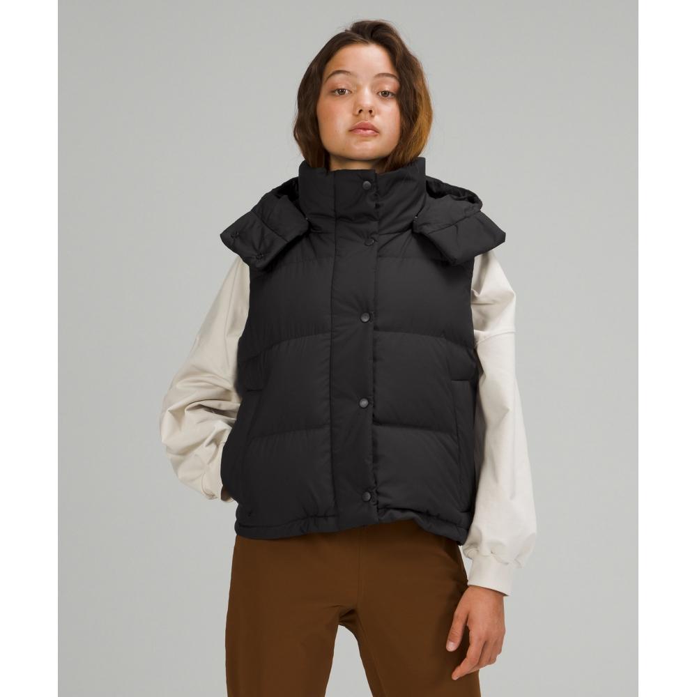 

Lululemon Wunder Puff 600 Down Fill Cropped Vest Black 8