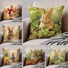Classic Cute British PPeter Rabbit Cushion Cover Throw Pillow Cover Hidden Button Durable Polyester Chair Cushion