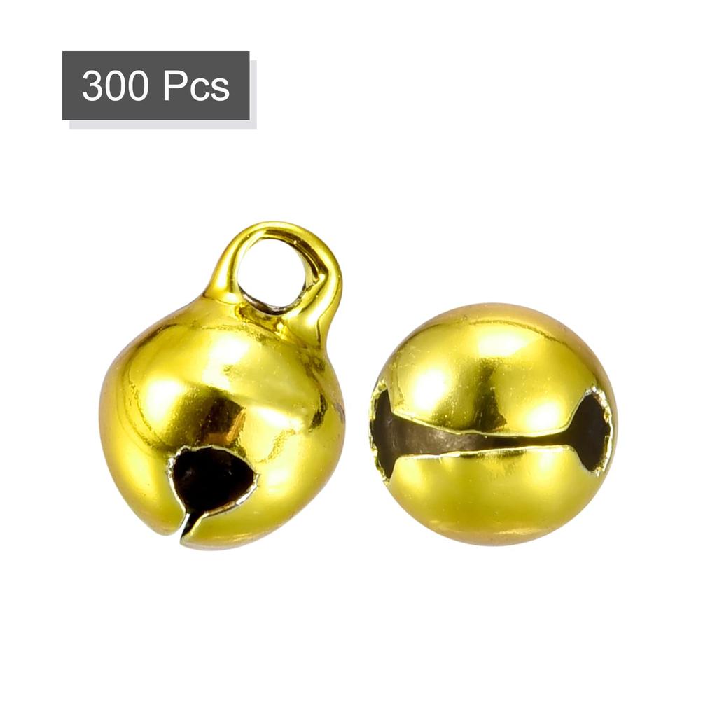 uxcell Jingle Decorative Christmas Bells for Crafts and Gold Pack of 300 Bells, DIY, Tone, 6mm,