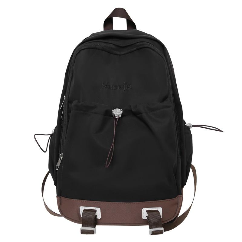 

Жіночий однотонний рюкзак молодших школярів Шкільний рюкзак Чоловічий рюкзак для подорожей з комп ютером чорний