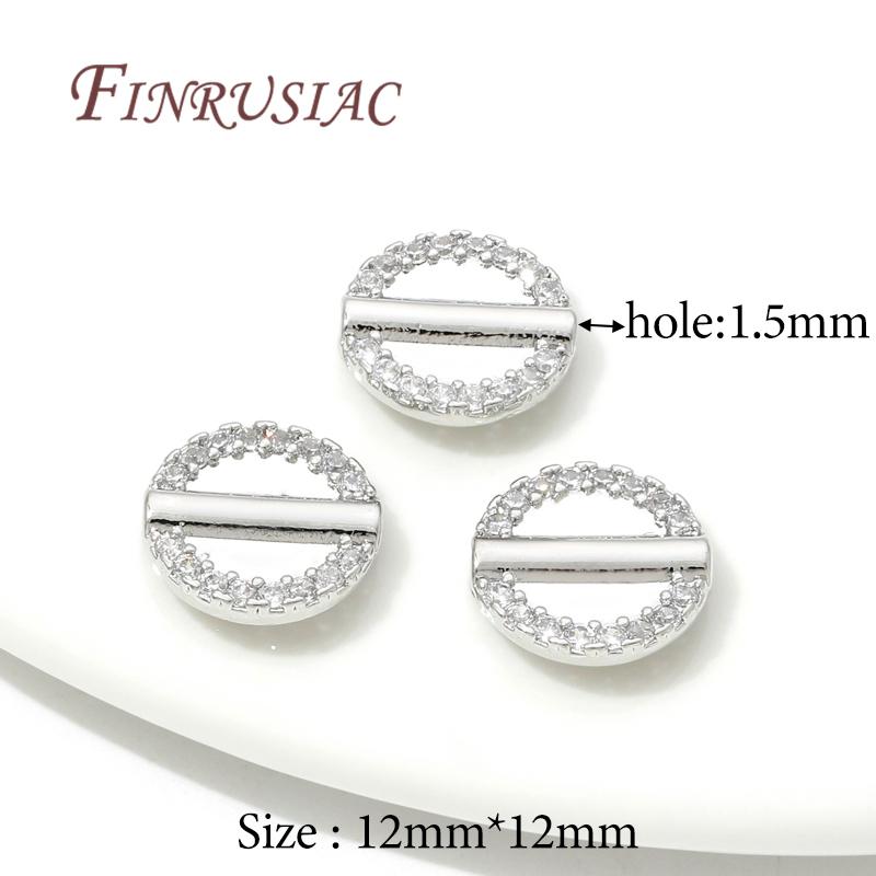 12MM*12MM Spacer Beads 18K Gold Plated Brass with Zircon Bead Separator For Beads Bracelets Accessories DIY Jewelry Making
