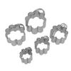 5 Pcs Cookie Cutters Set with Handle Stainless Steel Biscuit Mould for Baking Cooking Alentine Day Flower