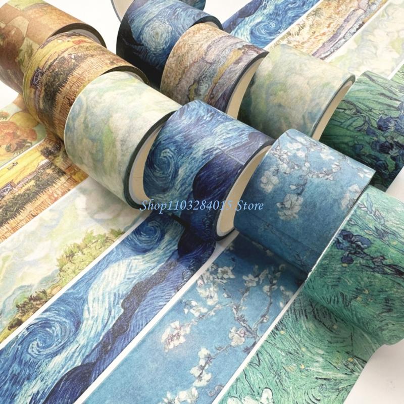 R6FF Vintage Craft Tape for Craft 30mm Oil Painting Decorative Tape for Scrapbooking