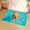 1pc, 2D Flat Printing Swimming Golden Retriever Entrance Mat, Non-Slip And Machine Washable Polyester Carpet, Suitable for Home And Outdoor Decor, Ide