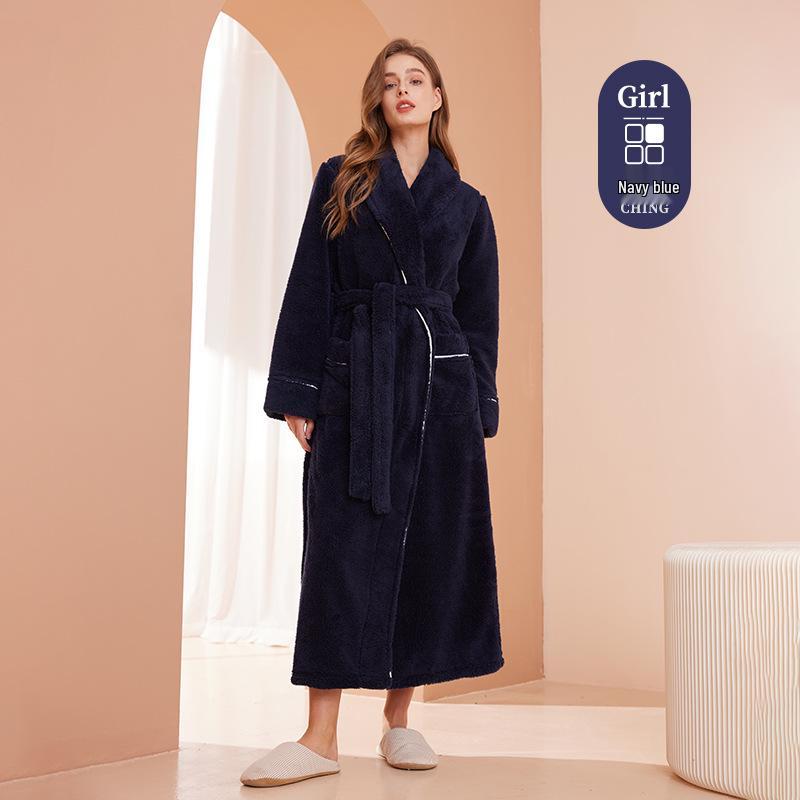 Mens & Womens Luxurious Extra Long Fleece Bathrobe - Thick, Plush, Plus Size Autumn/Winter Pajamas for Couples