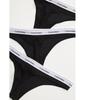 Calvin Klein Modern Logo Thong Medium Women's 3-Pack, Black/Black/Black,