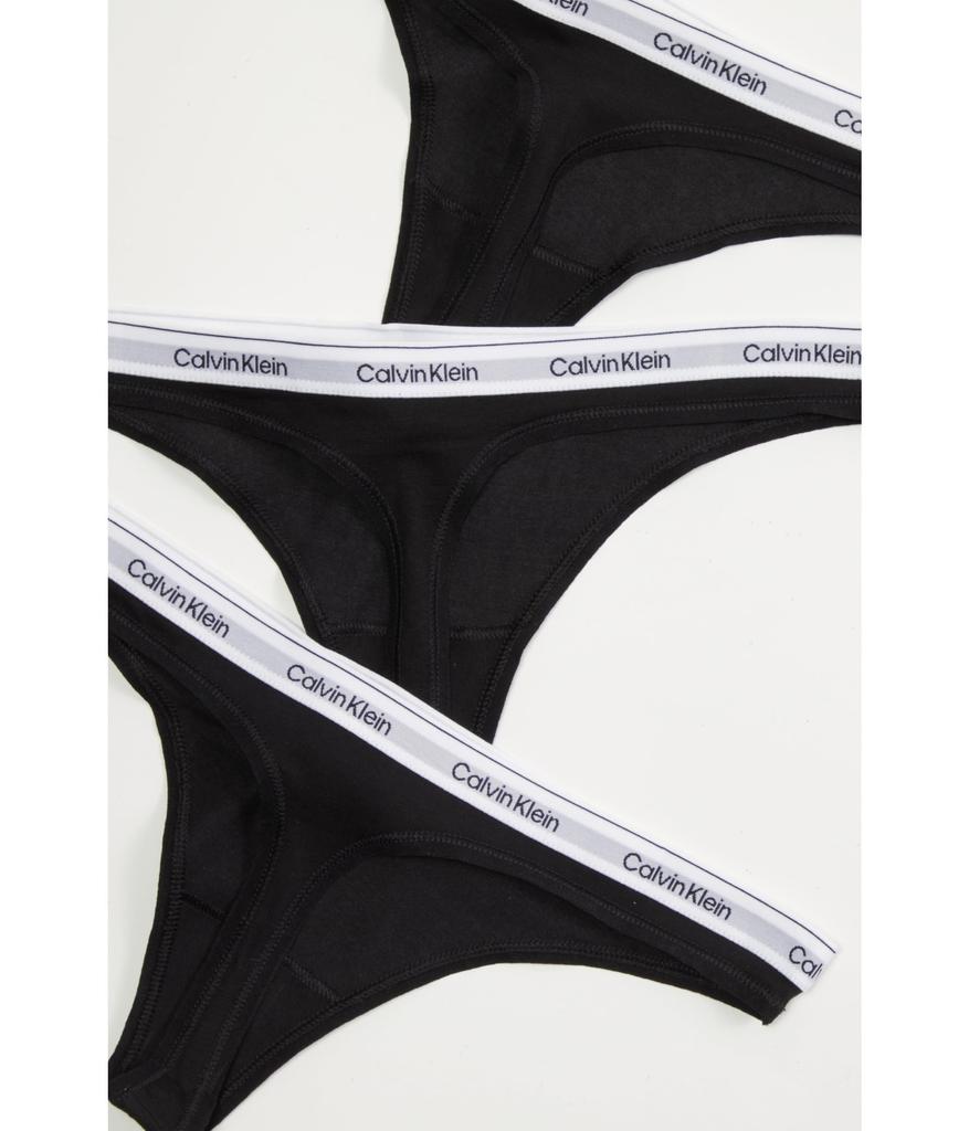 Calvin Klein Modern Logo Thong Medium Women's 3-Pack, Black/Black/Black,