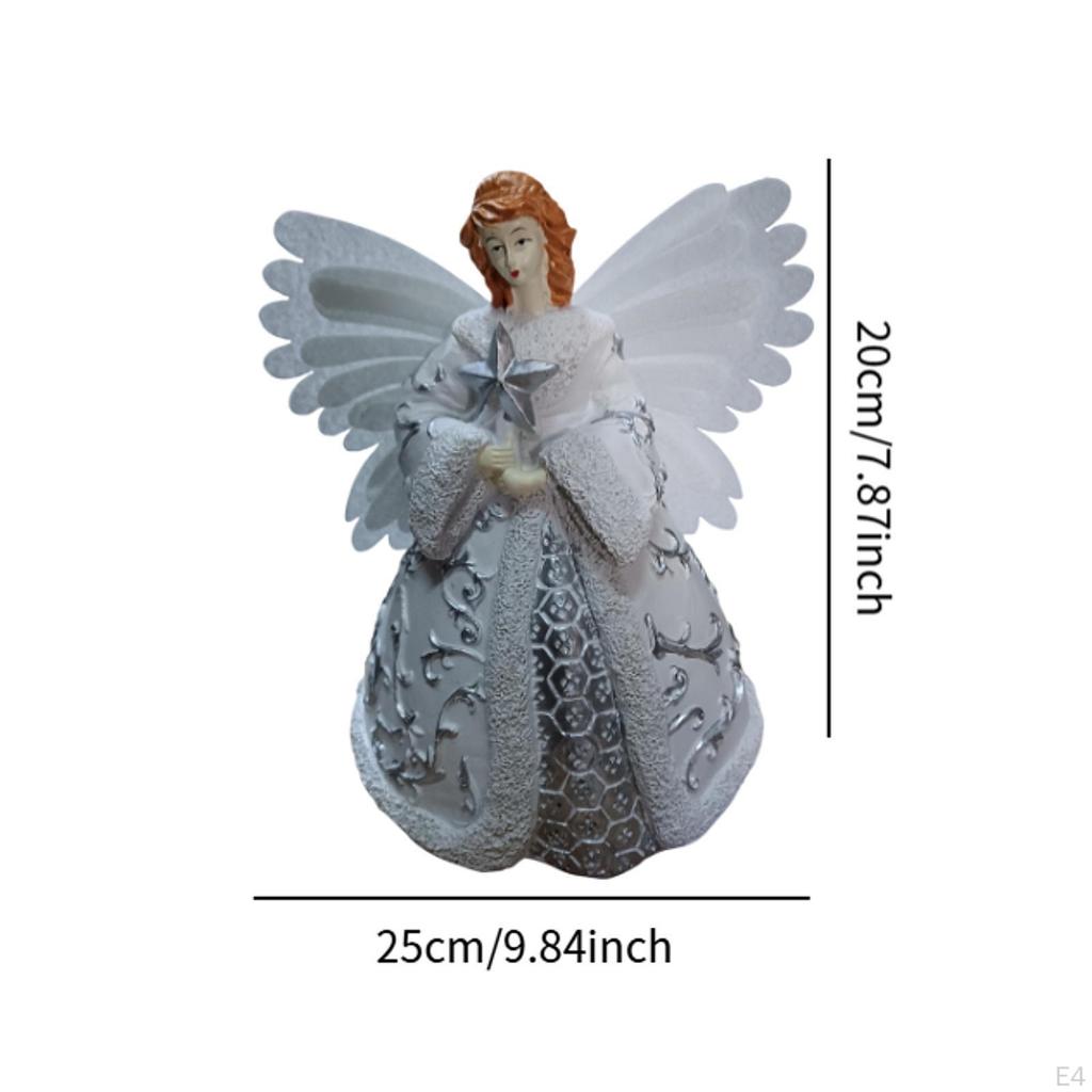 Angel Figurines Treetop 25*20cm Light up Glowing Christmas Tree Topper