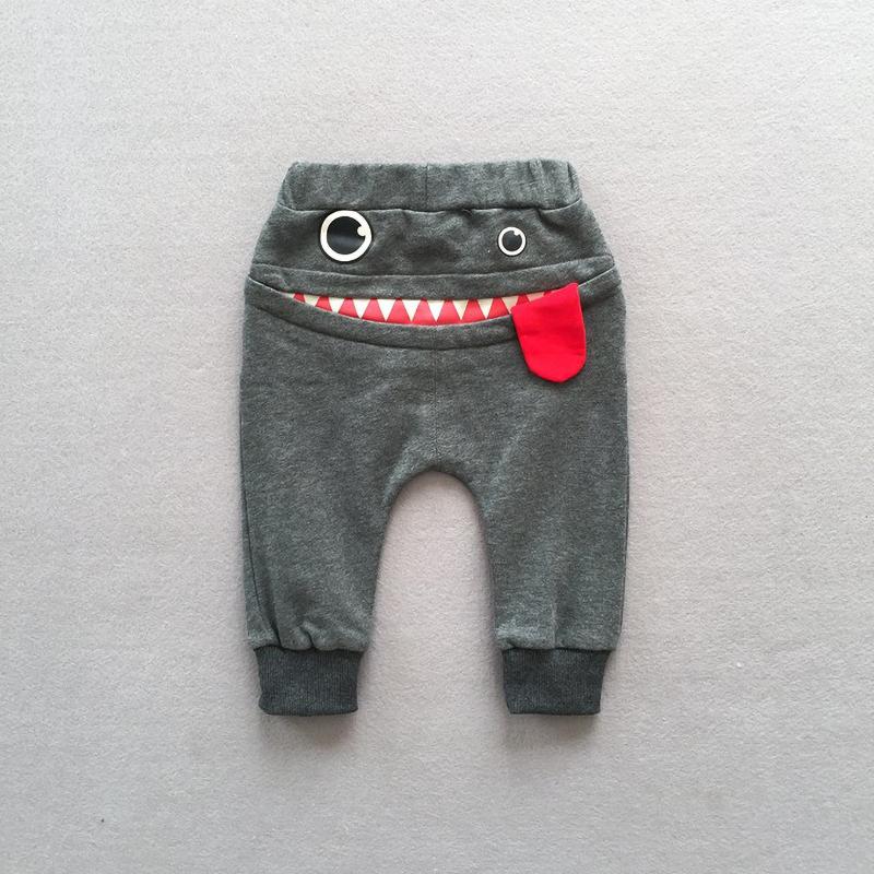 Casual Baby Children Pants Toddler Boys Girls Cute Monster Trousers Costumes Long Cototn Infant Cartoon Panty