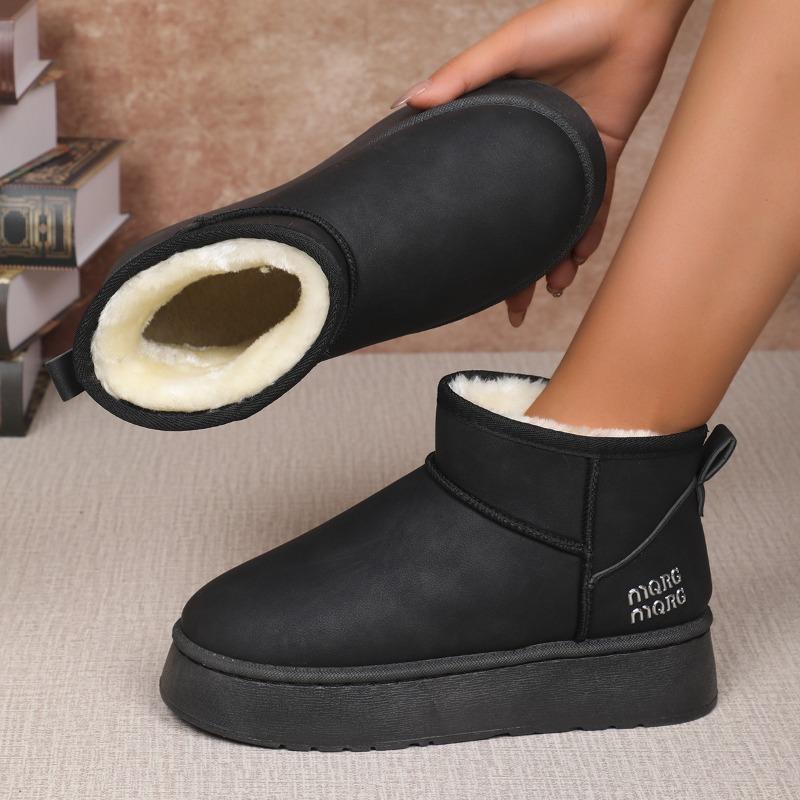 New winter warm snow cotton shoes low-top snow boots with wool inside warm thick-soled comfortable boots