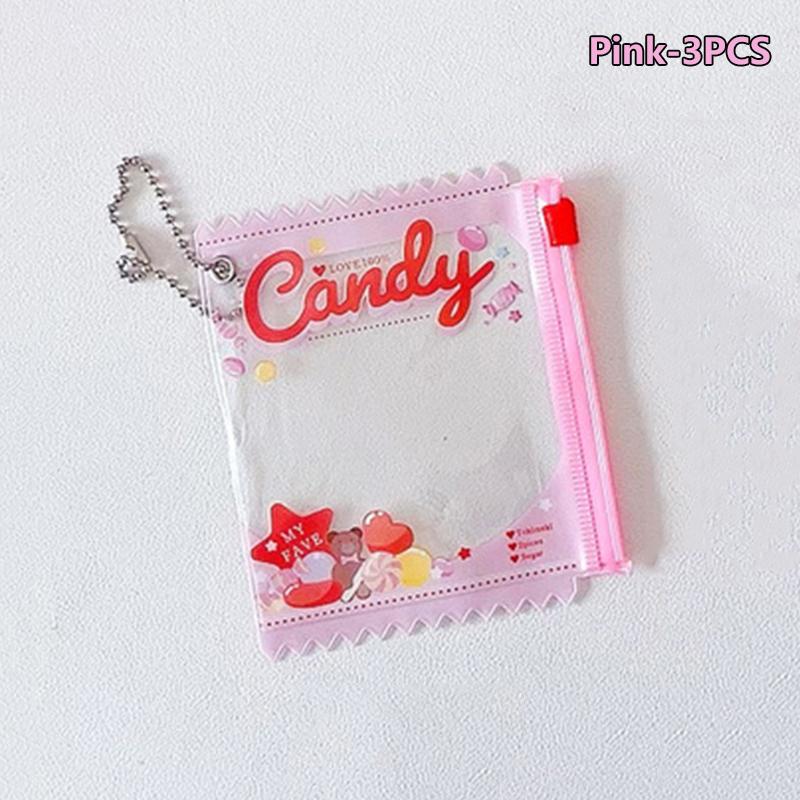 1/3Pcs Mini Anime Badge Storage Bag Protective Shell Toy Doll Bag Transparent Display Bag Pendant Hanging Keychain Decor Gift