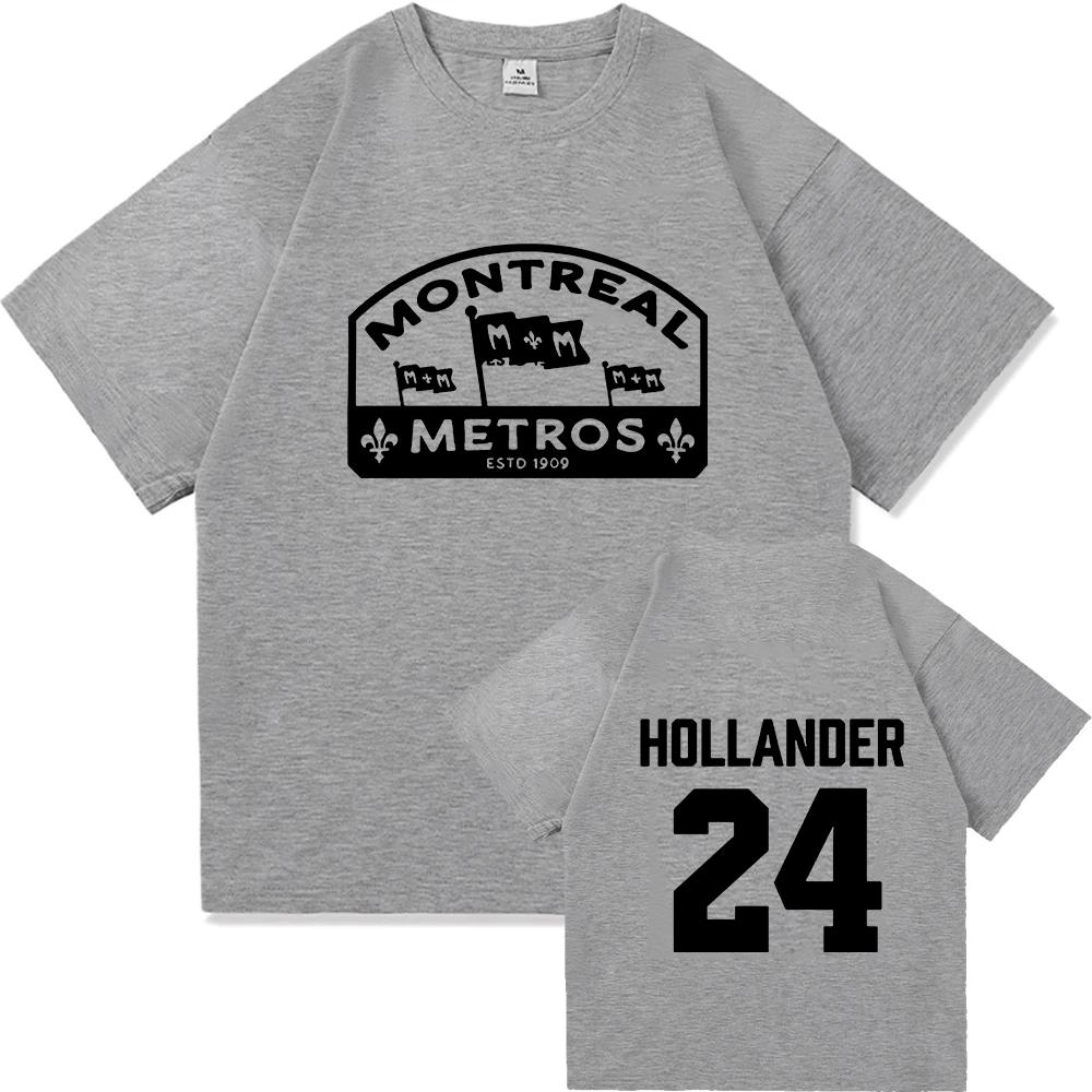 Shane Hollander 24 Montreal Metros T-Shirt Heißes TV-Heißes Rivalitäts-Grafikdruck-T-Shirt Baumwolle Locker DamenHerren T-Shirts Druckkleidung