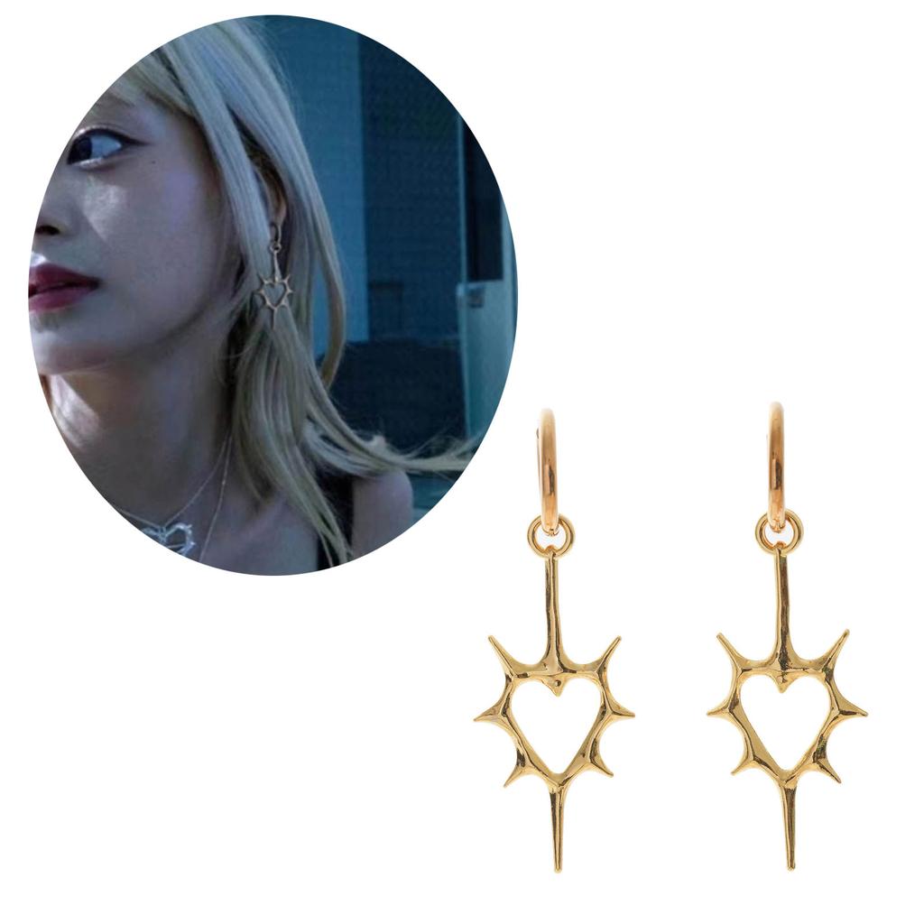 Gothic Punk Style Thorn Heart Earrings Stylish Goth Thorn Heart Earring Jewelry Beautiful Ear Rings Ear Pendant Charm