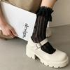 Fashion British Chunky Heel Mary Janes Shoes Woman 2024 Thick Platform Buckle Straps Pumps Women Round Toe Patent Leather Shoes