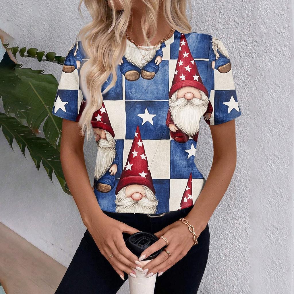 Top Feminino de Manga Curta com Estampa do Dia da Independência