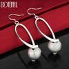 925 Sterling Silver Frosted Bead Pendant Earrings Fashion Wedding Jewelry