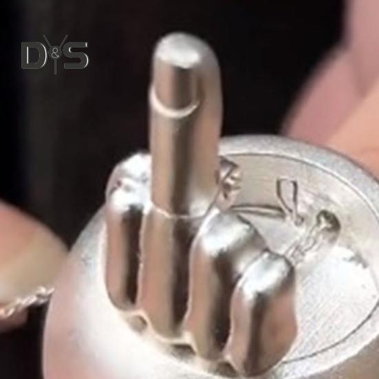 Middle Finger Popping-up Ring Rotating Middle Finger Ring Retro Personality Niche Stress Relief Ring Christmas Prank Middle Finger Gift for