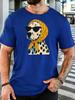 Unisex Stylish Dalmatian Dog Sunglasses Scarf Print Cotton Short Sleeve Tee Crew Neck Soft Male Summer Casual Breathable Street Top