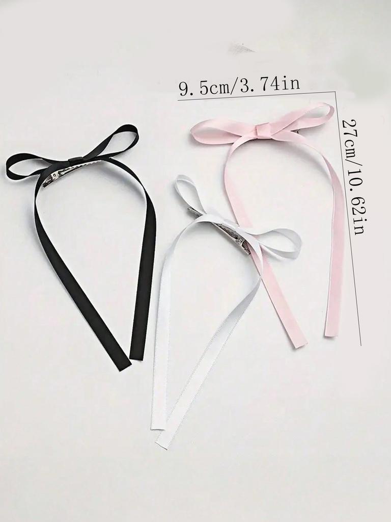 2/12 Stück Mode Einfache Süße Schleife Band Haarspangen Für Damen Mädchen Party Haaraccessoires