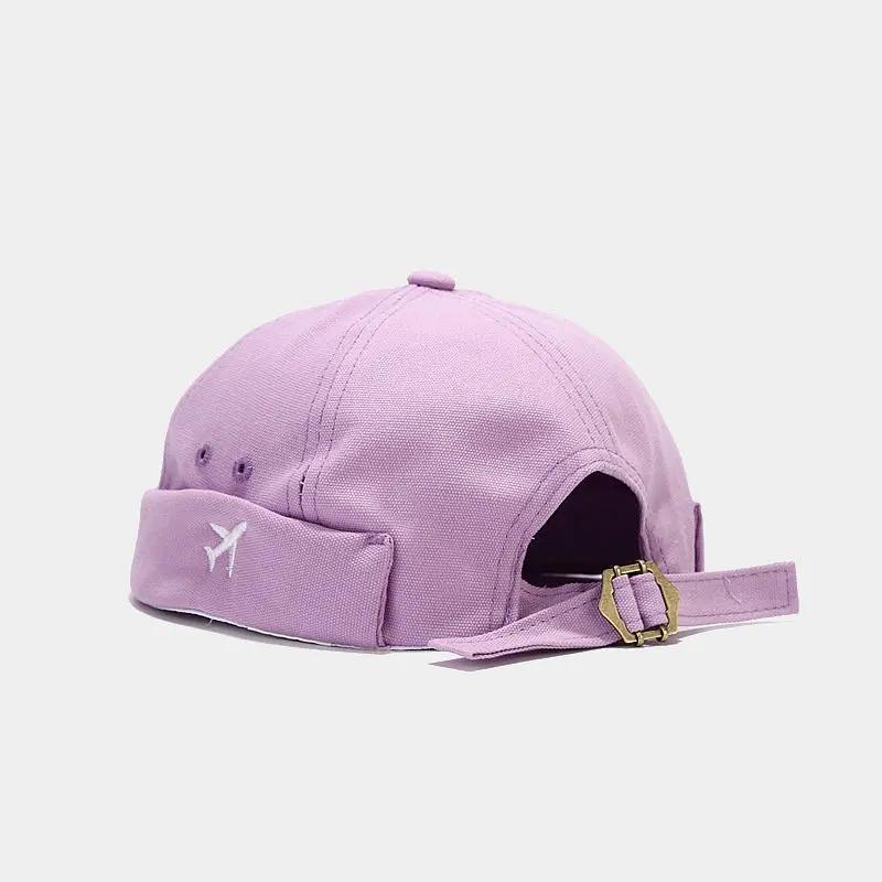 Four Seasons Cotton Cartoon Aircraft Embroidery Docker Cap Brimless Hat Beanie Hats Landlord Sailor Cap Men and Women 104