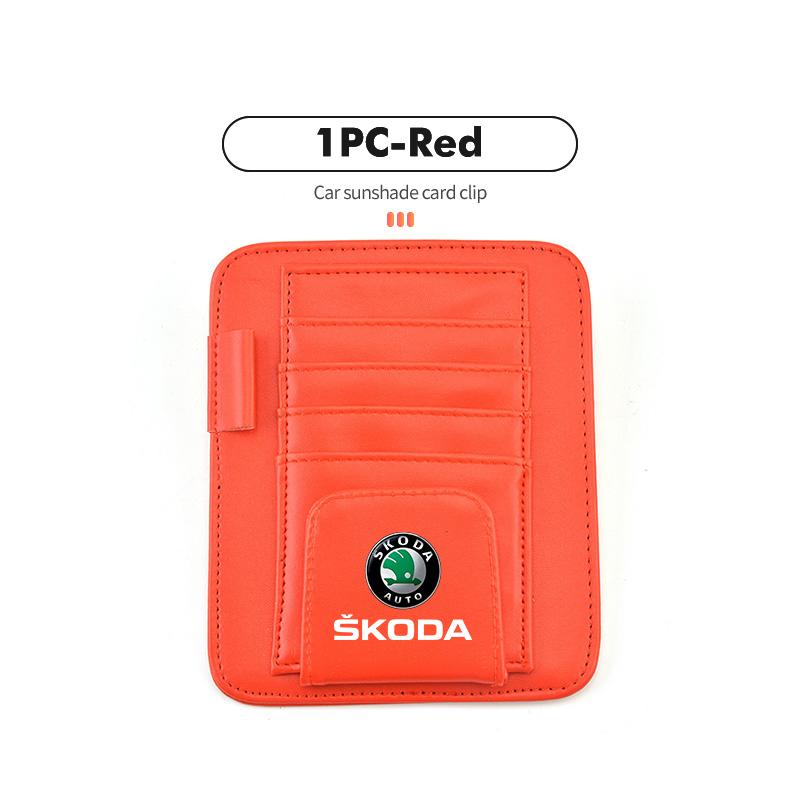 

Car Sunshade Card Package Holder Sunglasses Ticket Card Clip For Skoda S Kodiaq Octavia 2 3 Yeti Karoq Rapid Fabia VII VRS