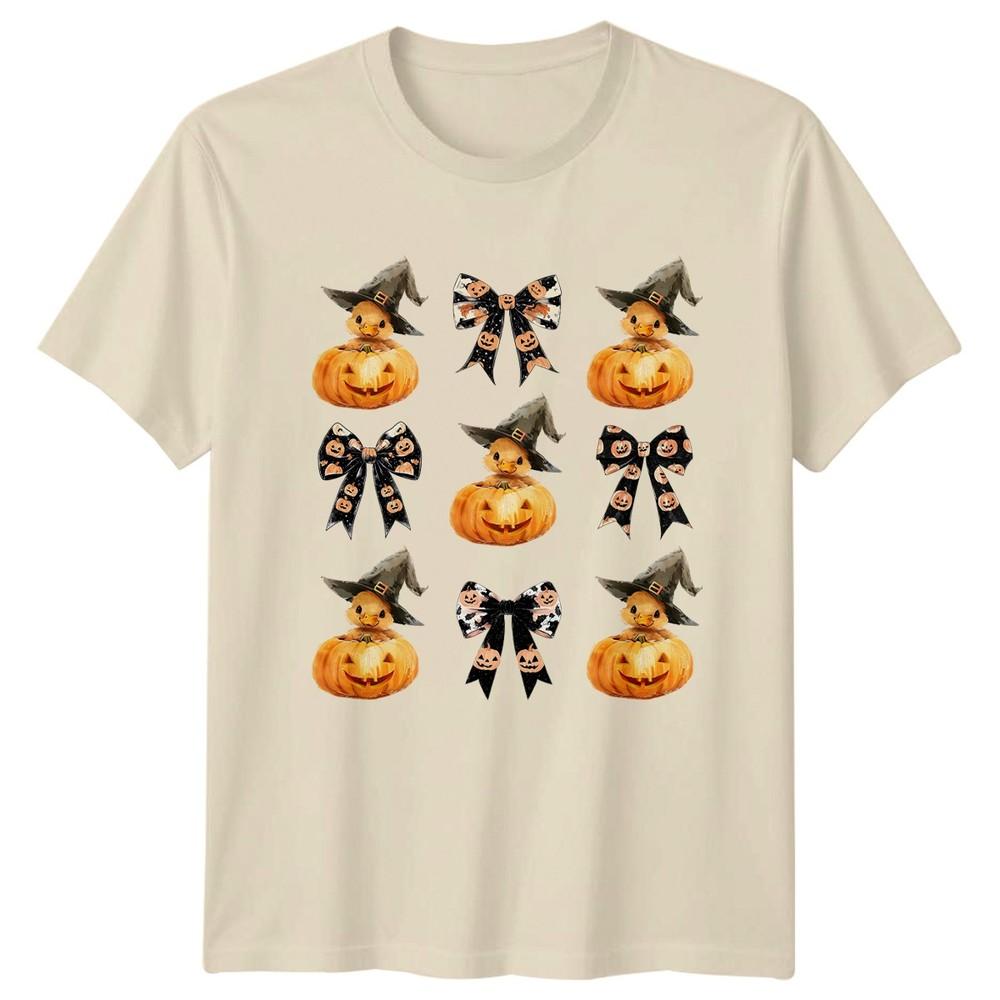 Halloween Witch Duck Pumpkin Bow Unisexs TShirt Ducks Halloween Gift For Her