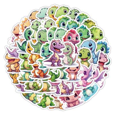 50 Pieces of Non-repeat Dinosaur Baby Stickers Mobile Suitcase Waterproof Decorative Stickers Children's Hand Account Stickers